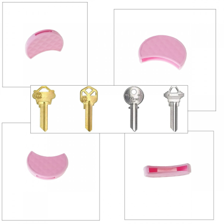 Capac tip husa pentru cheie, 27 x 16 mm, protectie si identificare, din PVC flexibil, roz deschis [2]