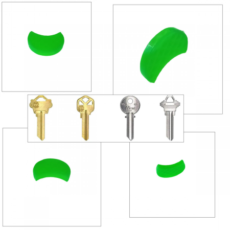 Capac tip husa pentru cheie, 27 x 16 mm, protectie si identificare, din PVC flexibil, verde deschis [2]