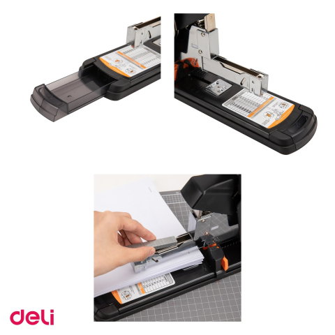 Capsator 210 coli, Deli Power Saving, negru, pentru capse 23/6 si 23/23 [3]