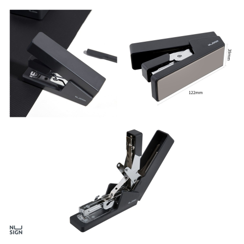 Capsator 25 coli 26/6 corp metal 081, Nusign, cu baza antiderapanta, pentru capse 24/6, negru [3]