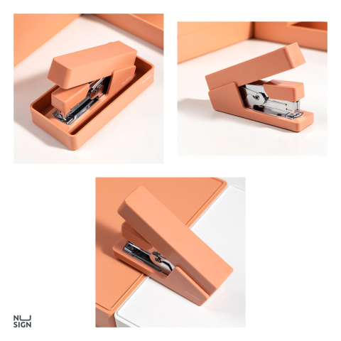 Capsator 25 coli 26/6 corp metal 081, Nusign, cu baza antiderapanta, pentru capse 24/6, roz [3]