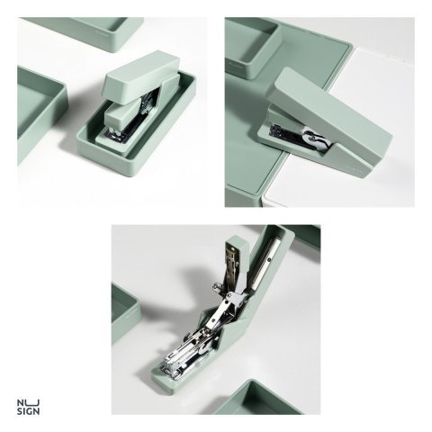 Capsator 25 coli 26/6 corp metal 081, Nusign, cu baza antiderapanta, pentru capse 24/6, vernil [3]