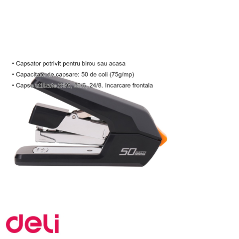 Capsator 50 coli Deli Efortless E0371, tehnologie effortless, incarcare frontala, pentru birou si acasa [2]