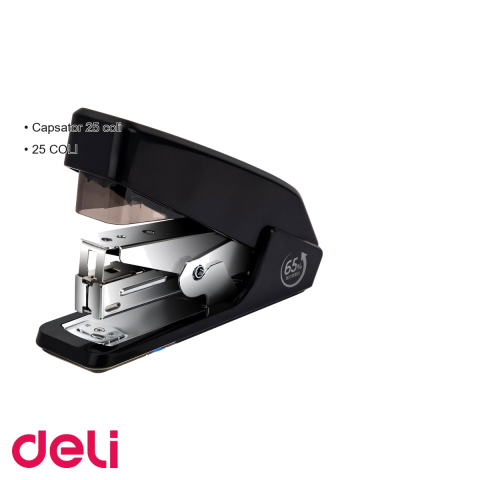 Capsator Deli Half Strip, 25 coli, capse 24/6, efort redus, pentru birou si uz zilnic [2]