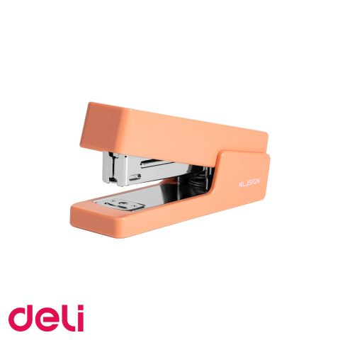 Capsatoare si decapsatoare - Capsator Deli NuSign roz, capacitate 20 coli, capse 24/6, pentru birou si acasa