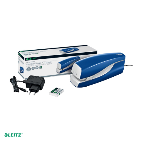 Capsator electric Leitz 5533 NeXXt Series, cu adaptor, capsare 20 coli, 1000 capse e2 incluse, albastru [4]