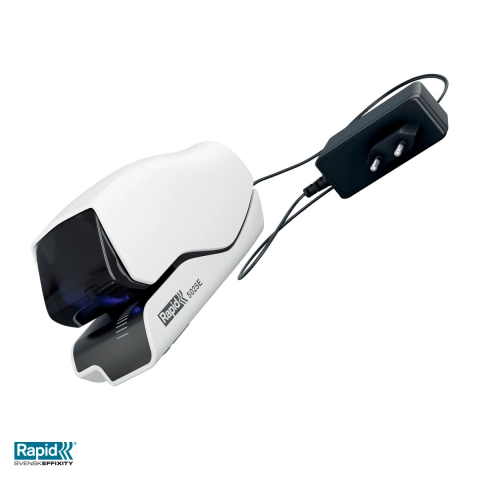 Capsatoare - Capsator electric Rapid Supreme 5025E, 25 coli, cu caseta de 1500 capse, alb