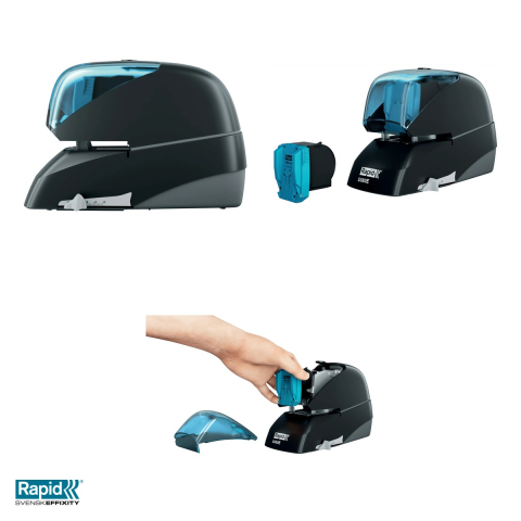 Capsator electric Rapid Supreme 5080E, 80 coli, cu caseta de 5000 capse, negru [3]