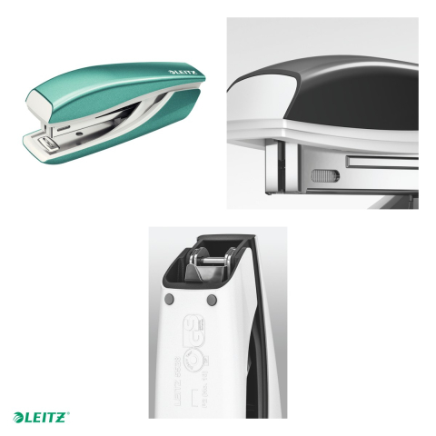 Capsator metalic Leitz WOW 5528 MINI NeXXt Series, capsare 10 coli, 1000 capse P2 incluse, turcoaz [3]