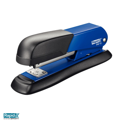 Capsatoare - Capsator metalic Rapid FM12, 25 coli, pentru capse 24/6 si 26/6, 43x56x138 mm, albastru