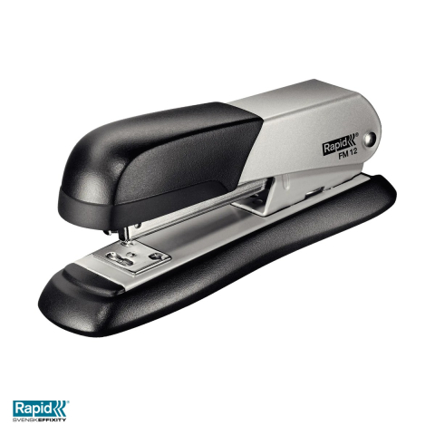Capsatoare - Capsator metalic Rapid FM12, 25 coli, pentru capse 24/6 si 26/6, 43x56x138 mm, argintiu
