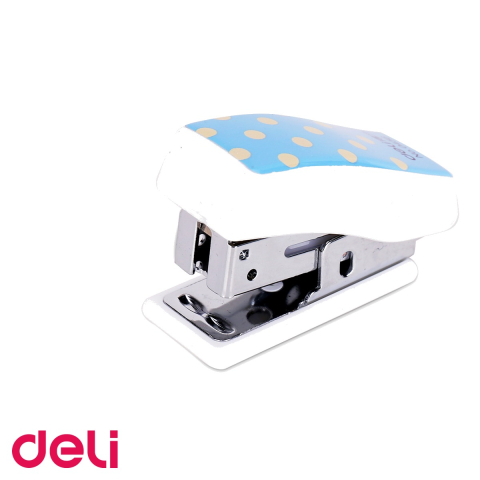 Capsator mini Deli 0456 cu capse incluse, mecanism metalic, capacitate 12 coli, pentru birou si acasa [4]