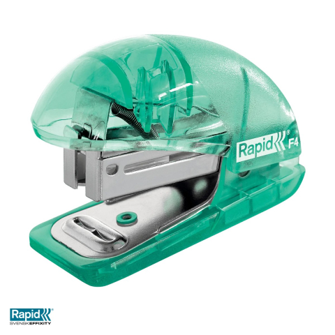 Capsatoare - Capsator mini Rapid Colour'Breeze F4, 10 coli, pentru capse 24/6 si 26/6, 29x44x66 mm, verde