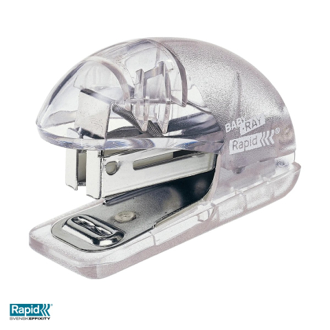 Capsatoare - Capsator mini Rapid F4, 10 coli, pentru capse 24/6 si 26/6, 93x33x125 mm, transparent