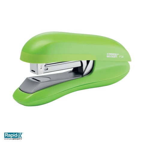 Capsatoare - Capsator Rapid F30 cu capsare plata, 30 coli, pentru capse 24/6 si 26/6, verde deschis