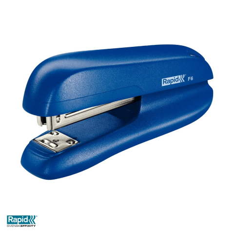 Capsatoare - Capsator Rapid F6 halfstrip, 20 coli, pentru capse 24/6 si 26/6, 62x40x126 mm, albastru