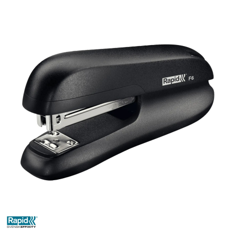 Capsatoare - Capsator Rapid F6 halfstrip, 20 coli, pentru capse 24/6 si 26/6, 62x40x126 mm, negru
