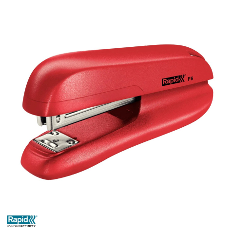 Capsatoare - Capsator Rapid F6 halfstrip, 20 coli, pentru capse 24/6 si 26/6, 62x40x126 mm, rosu