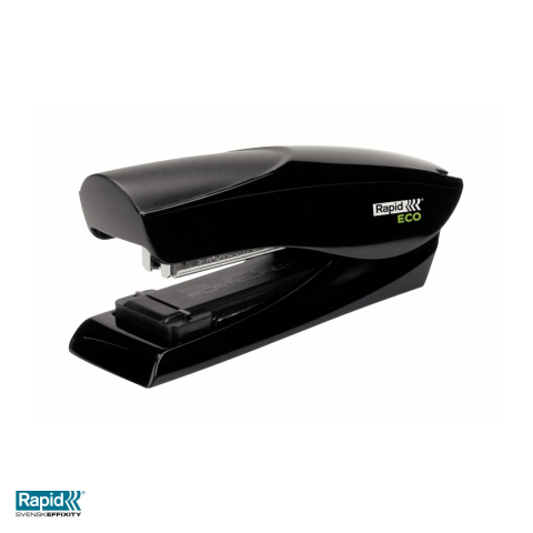 Capsator Rapid Fashion Eco halfstrip, 25 coli, pentru capse 24/6 si 26/6, din plastic reciclat, 45x90x136 mm, negru [3]