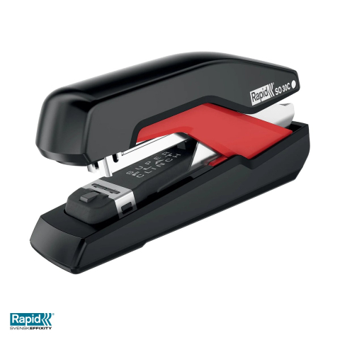Capsatoare - Capsator Rapid Supreme SO30 Omnipress, 30 coli, pentru capse Omnipress 30, 39x69x134 mm, negru/rosu