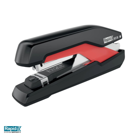 Birotica papetarie - Capsator Rapid Supreme SO30 Omnipress full strip, 30 coli, pentru capse Omnipress 30, 39x70x173 mm, negru