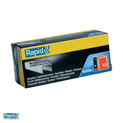 Capse pentru capsator - Capse Rapid 53/8 din fir galvanizat, cutie 5000 bucati