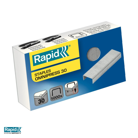 Capse pentru capsator - Capse Rapid Omnipress 30, 30 coli, cutie 1000 bucati