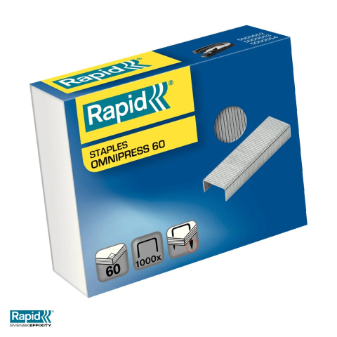 Capse pentru capsator - Capse Rapid Omnipress 60, 60 coli, cutie 1000 bucati