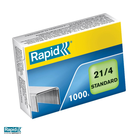 Capse pentru capsator - Capse Rapid Standard 21/4, 12 coli, cutie 1000 bucati