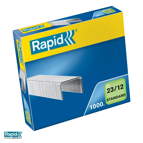 Capse pentru capsator - Capse Rapid Standard 23/12, 60-90 coli, cutie 1000 bucati