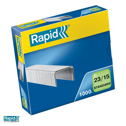 Capse pentru capsator - Capse Rapid Standard 23/15, 80-120 coli, cutie 1000 bucati