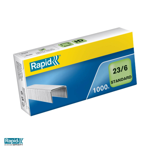 Capse pentru capsator - Capse Rapid Standard 23/6, 20 coli, cutie 1000 bucati