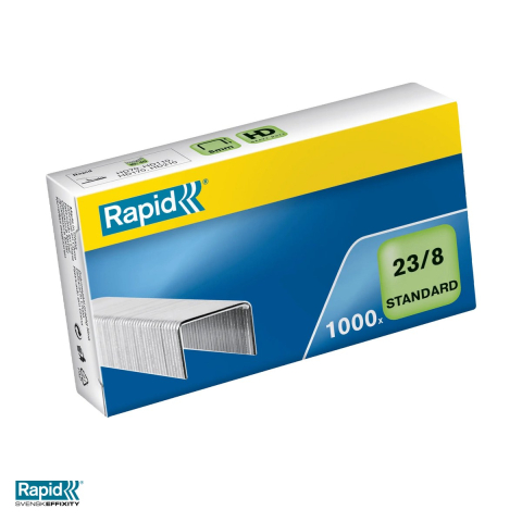 Capse pentru capsator - Capse Rapid Standard 23/8, 10-40 coli, cutie 1000 bucati