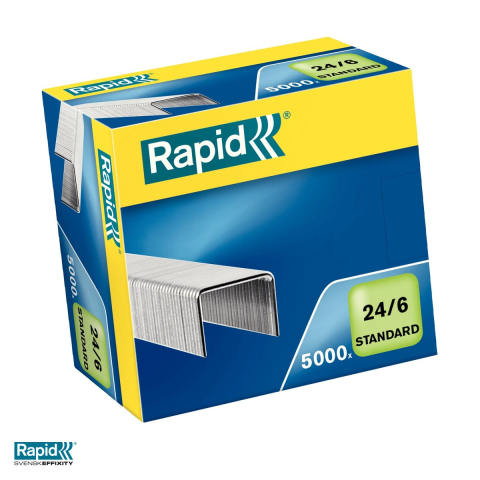 Capse pentru capsator - Capse Rapid Standard 24/6, 20 coli, cutie 5000 bucati