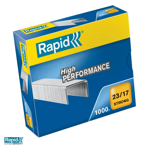 Capse pentru capsator - Capse Rapid Strong 23/17, 110-140 coli, cutie 1000 bucati