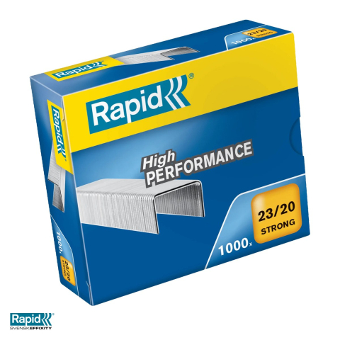 Capse pentru capsator - Capse Rapid Strong 23/20, 140-170 coli, cutie 1000 bucati