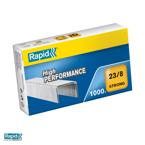 Capse pentru capsator - Capse Rapid Strong 23/8, 10-40 coli, cutie 1000 bucati