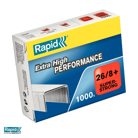 Capse pentru capsator - Capse Rapid Super Strong 26/8, 50 coli, cutie 1000 bucati