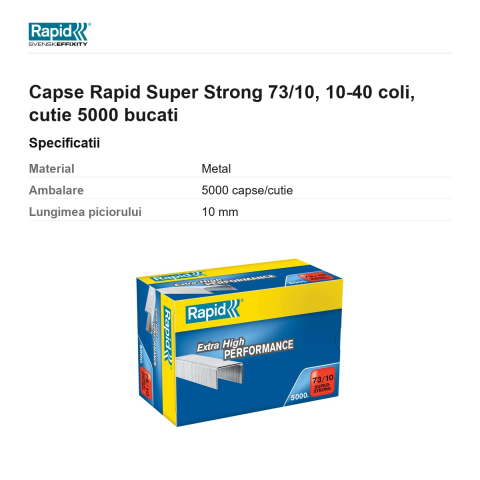 Capse Rapid Super Strong 73/10, 10-40 coli, cutie 5000 bucati [2]