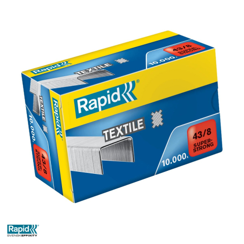 Capse pentru capsator - Capse textile Rapid Super Strong 43/8, cutie 10000 bucati