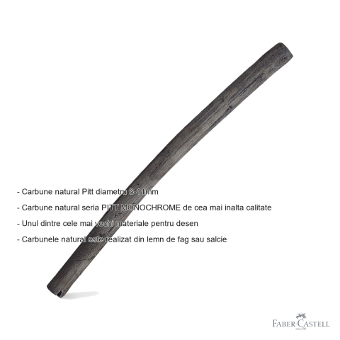 Carbune natural Faber-Castell Pitt Monochrome, diametru 6-11mm, pentru desen artistic [1]