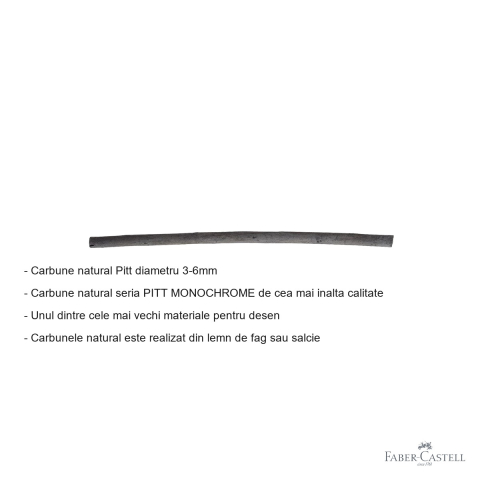 Carbune natural pentru desen Faber-Castell Pitt Monochrome, diametru 3-6mm, baton pentru schite si umbre [1]