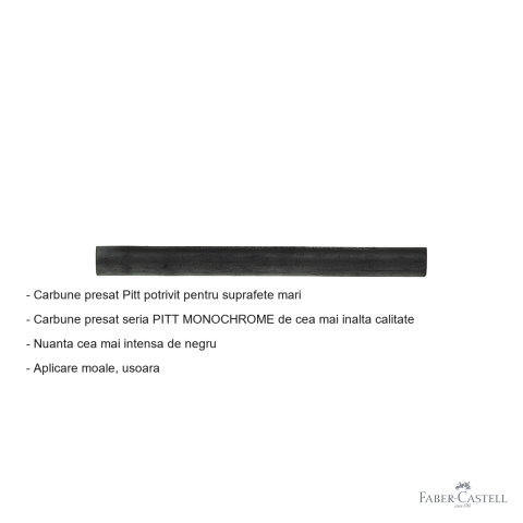 Carbune presat Faber-Castell Pitt Monochrome Extra Soft, negru intens, pentru suprafete mari [1]
