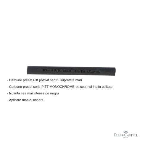 Carbune presat Faber-Castell Pitt Monochrome, grad dur, negru intens, pentru suprafete mari [1]