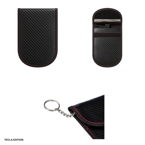 Carcasa anti-furt pentru chei si carduri, protectie RFID, cu ecranare Faraday, fixare velcro, Negru [3]