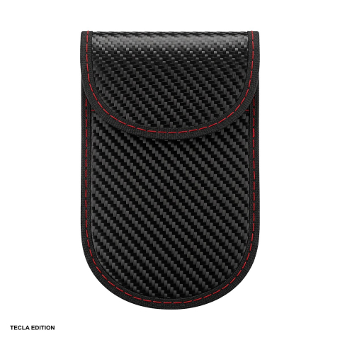 Accesorii bagaje - Carcasa anti-furt pentru chei si carduri, protectie RFID, cu ecranare Faraday, fixare velcro, Negru