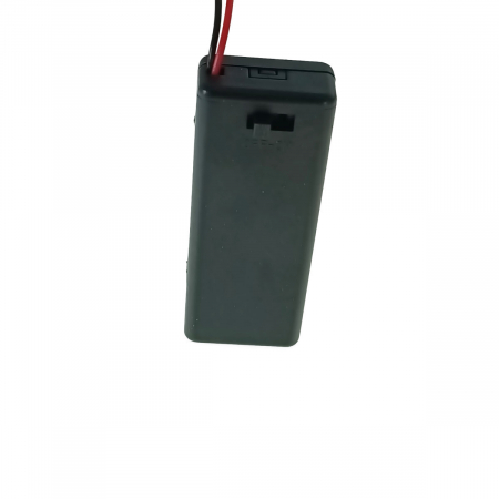 Carcasa cu capac si conectori cu 2 fire, pentru 2 baterii tip AAA-R3, PR-2666-04801, buton On/Off, neagra [4]