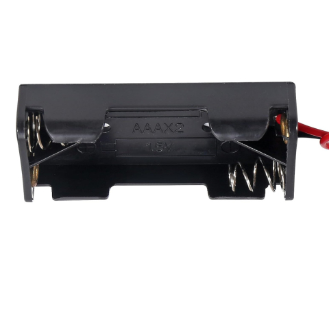 Suport Baterii 2xAAA R03 Fara Capac, cu Fire - Alimentare 3V Proiecte Electronice DIY Jucarii Montaj in Carcasa 52x24mm [2]