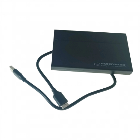 Medii de stocare - Carcasa externa pentru HDD/SSD Sata 2.5", USB 3.0, Esperanza EBA102, neagra
