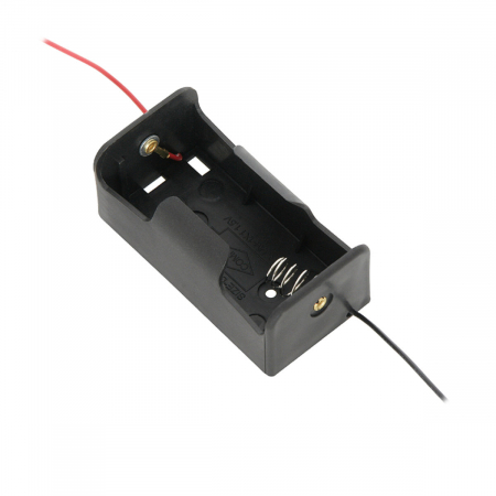 Mufe si conectori electrici - Carcasa suport pentru 1 baterie tip R20/D, PR-3866-04868, conectori cu 2 fire, neagra
